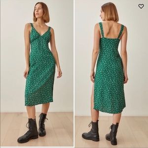 Reformation | NWT Lynda Dress in Rosemarie Floral Green  10 New
